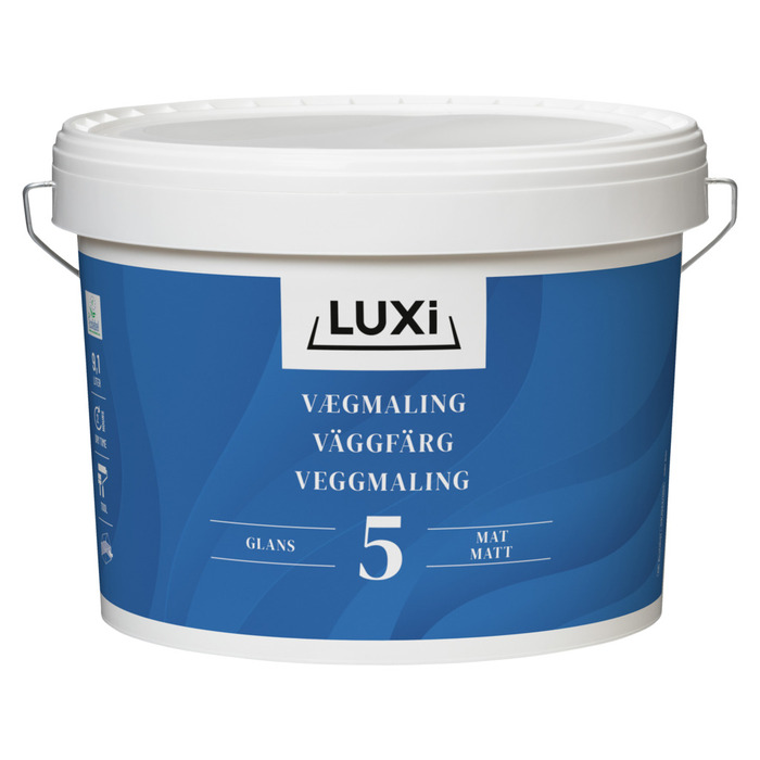 Veggmaling glans 5 hvit 9,1 liter - Luxi
